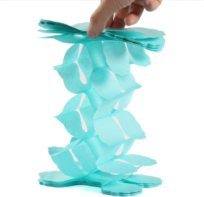 Pink-Purple Mint Mermaid Party-Decorations Streamers-Garland - 12pcs Teal Ocean-Themed 4-Leaf
