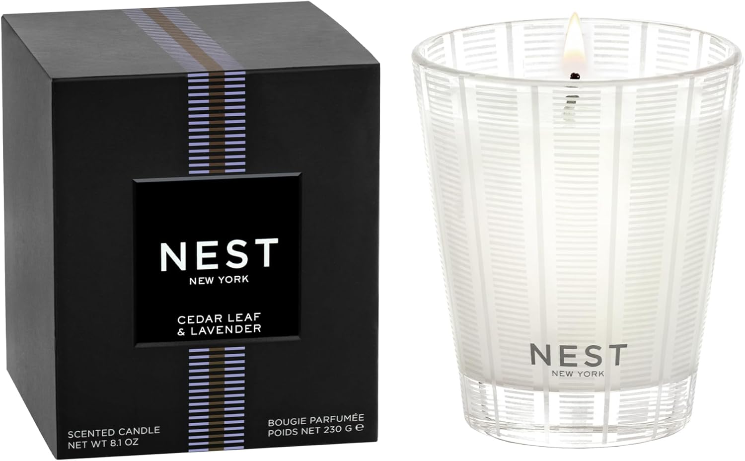 NEST New York Scented Classic Candle, Cedar Leaf & Lavender - 8.1 oz - Up to 60-Hour Burn Time