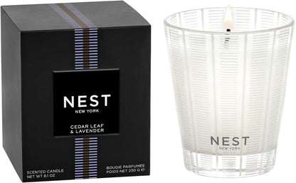 NEST New York Scented Classic Candle, Cedar Leaf & Lavender - 8.1 oz - Up to 60-Hour Burn Time