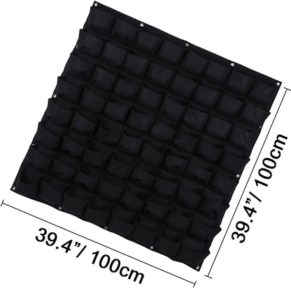 Ogrmar 64 Pockets Vertical Wall Garden Planter Plant Grow Bag for Flower Vegetable for