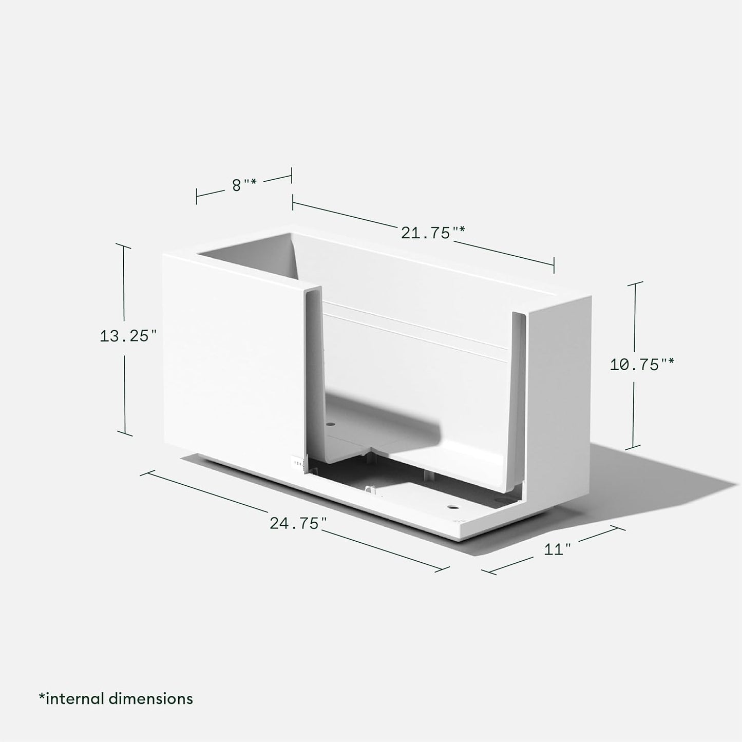 Veradek Block Series Long Box Planter - Large Rectangular Planter for Indoor or Outdoor Patio/Porch