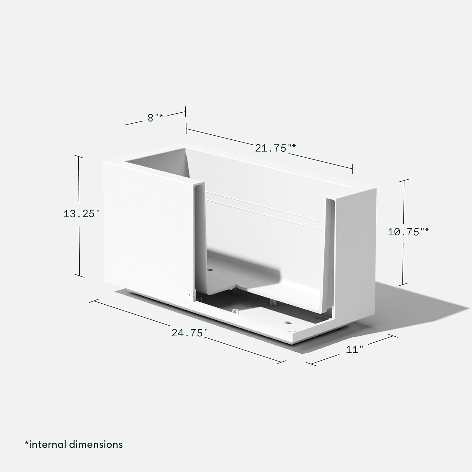 Veradek Block Series Long Box Planter - Large Rectangular Planter for Indoor or Outdoor Patio/Porch