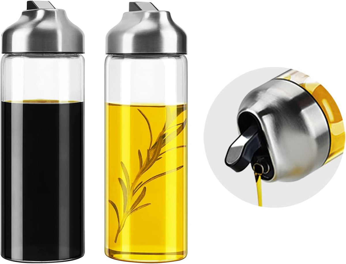 Aelga Olive Oil Dispenser - 14 OZ Glass Oil and Vinegar Dispenser Bottles Set for Kitchen No