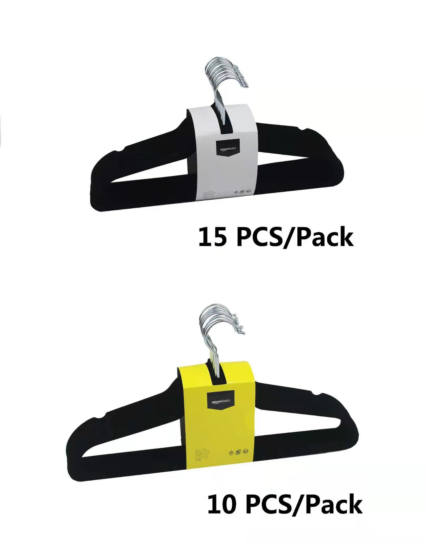 Amazon Basics Slim Velvet Non-Slip Space Saving Suit Clothes Hangers, Closet Organizer, Black