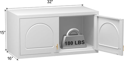 Wall Cabinet with Doors, Small Hanging Cabinet for Kitchen Pantry, Metal Overhead Cabinets for