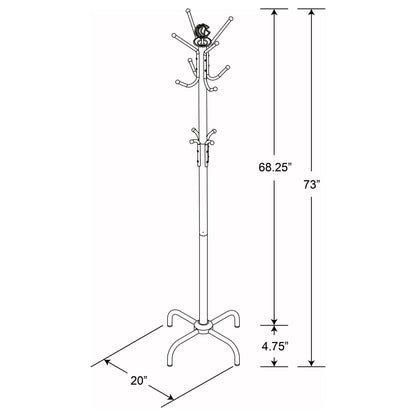 Coaster Home Furnishings - Collier - Metal - 12-Hook Freestanding Coat Rack, Multi-Tier Design with