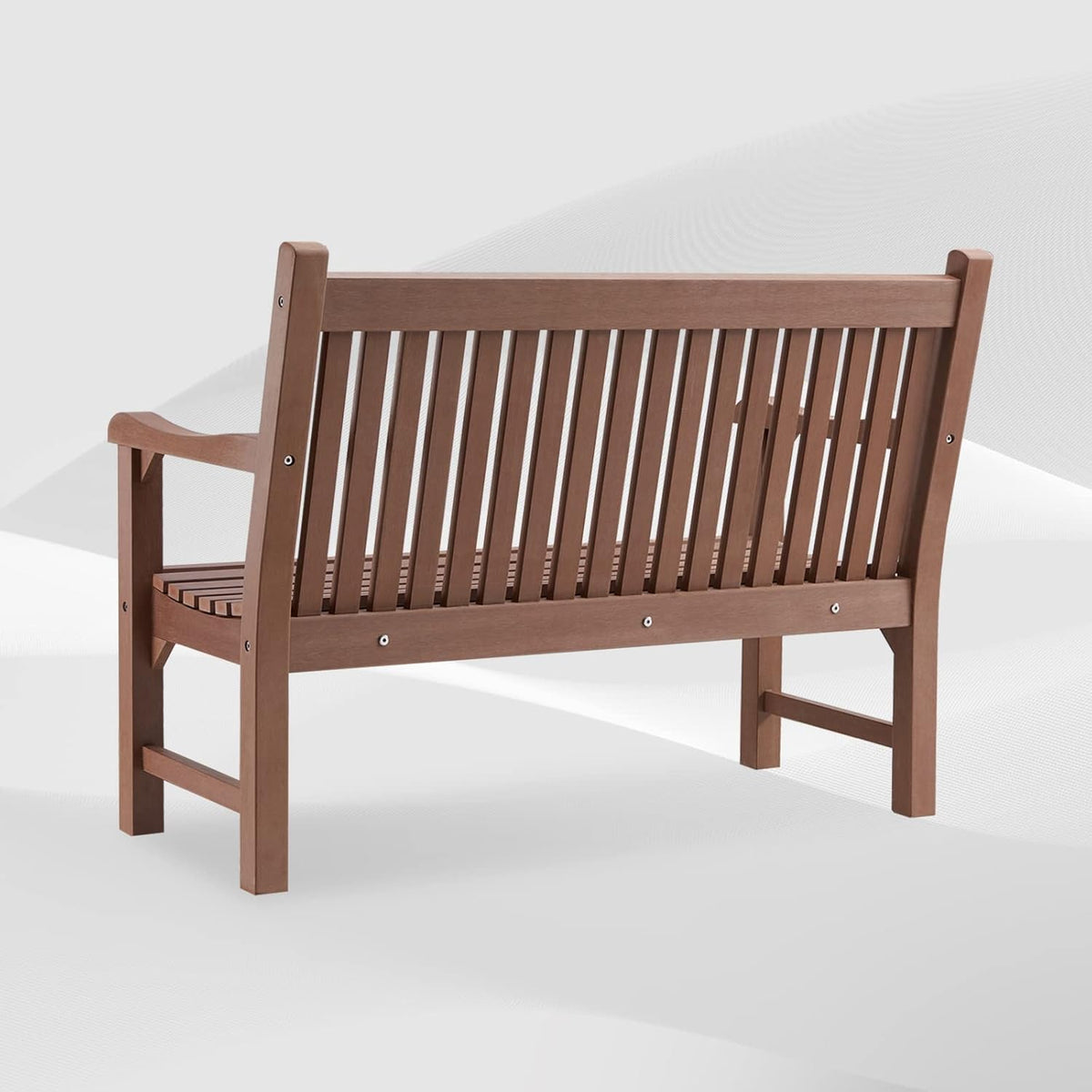 Psilvam Garden Bench, 2-Person Poly Lumber Patio Bench, All-Weather Outdoor Bench That Never Rot