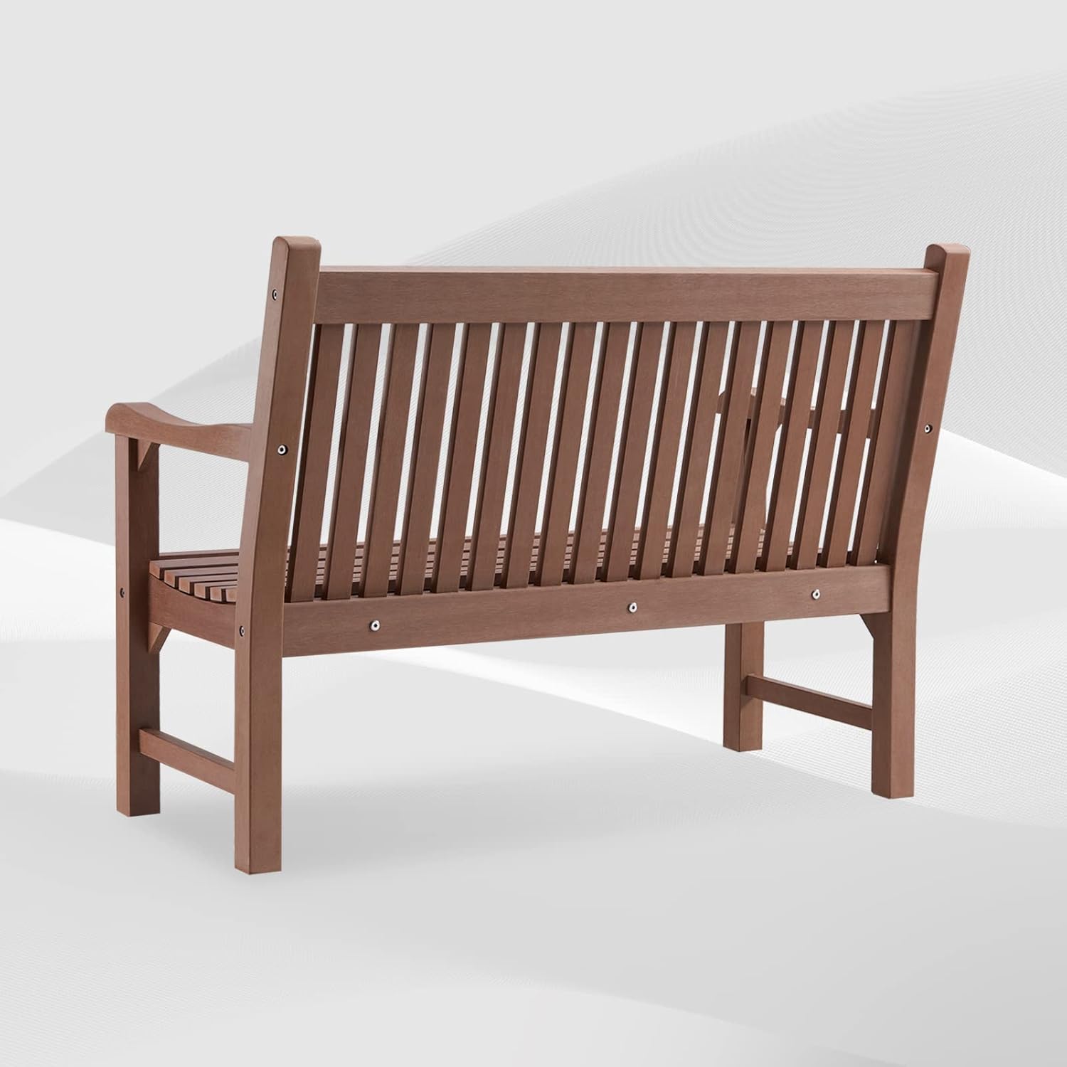 Psilvam Garden Bench, 2-Person Poly Lumber Patio Bench, All-Weather Outdoor Bench That Never Rot