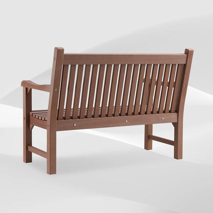 Psilvam Garden Bench, 2-Person Poly Lumber Patio Bench, All-Weather Outdoor Bench That Never Rot