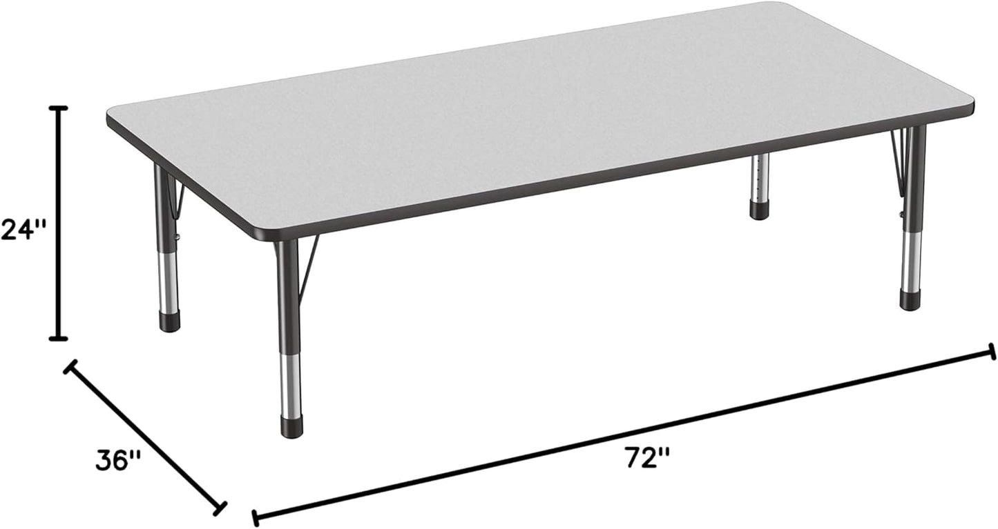 FDP Rectangle Activity School and Classroom Kids Table (36 x 72 inch), Toddler Legs, Adjustable