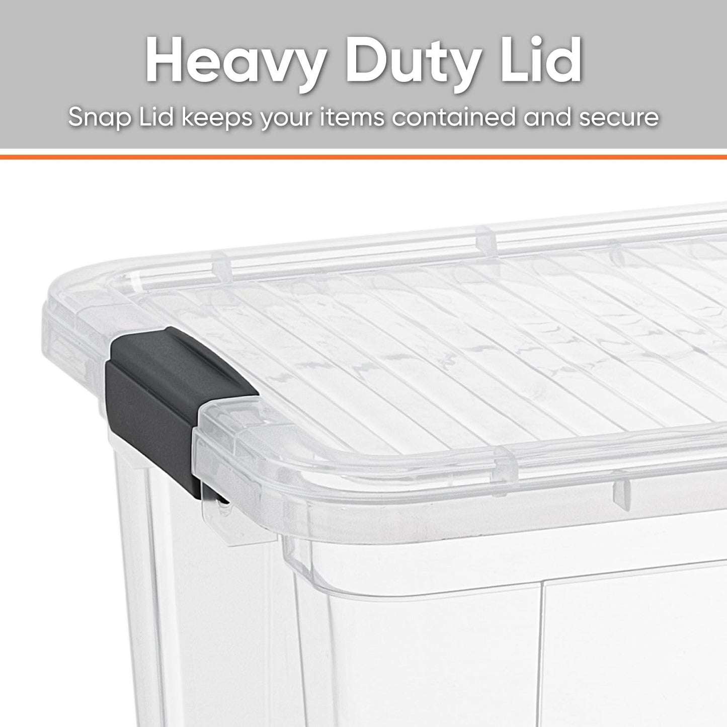Superio Clear Storage Box with Lid, 1.85 Quart Plastic Container Bins for Organizing, Stackable