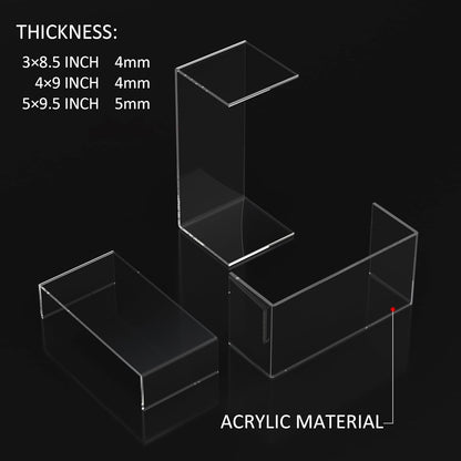 8.5x9x9.5 Inch Acrylic Risers Display Stands 3pcs, Rectangular Display Risers 3 Steps, Clear