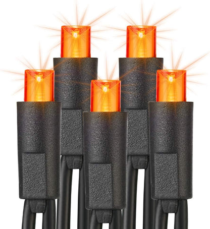 Brizled Orange Halloween Lights, 33ft 100 LED 5mm Wide Angle Orange Halloween String Lights, 120V