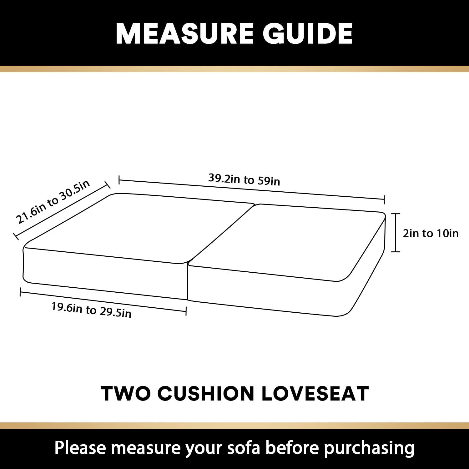 PrinceDeco Brown Furniture Cover, 2 Pcs Velvet Stretch Sofa Cushion Covers for Individual Cushions