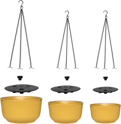 Hanging Planters 9/10/11 Inch for Indoor Plants, 3 Pack Plant Hanger Outdoor with Drainage Holes