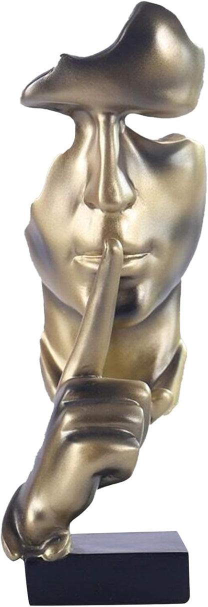 aboxoo Thinker Statue, Silence is Gold Abstract Art Figurine,Modern Home Resin Sculptures