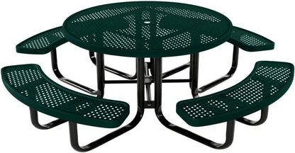 Coated Outdoor Furniture Heavy-Duty Portable Outdoor Kids Table with Umbrella Hole, Punched Steel