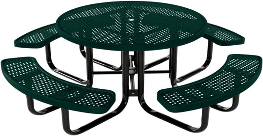 Coated Outdoor Furniture Heavy-Duty Portable Outdoor Kids Table with Umbrella Hole, Punched Steel