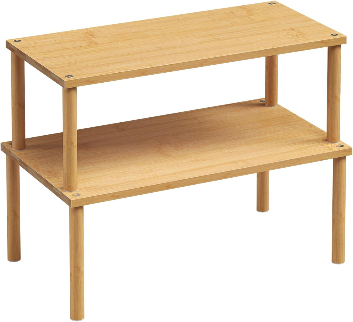 Cabinet Organizer Shelf(Set of 2),Kitchen Counter Shelves,Bamboo Stackable Expandable Spice Rack