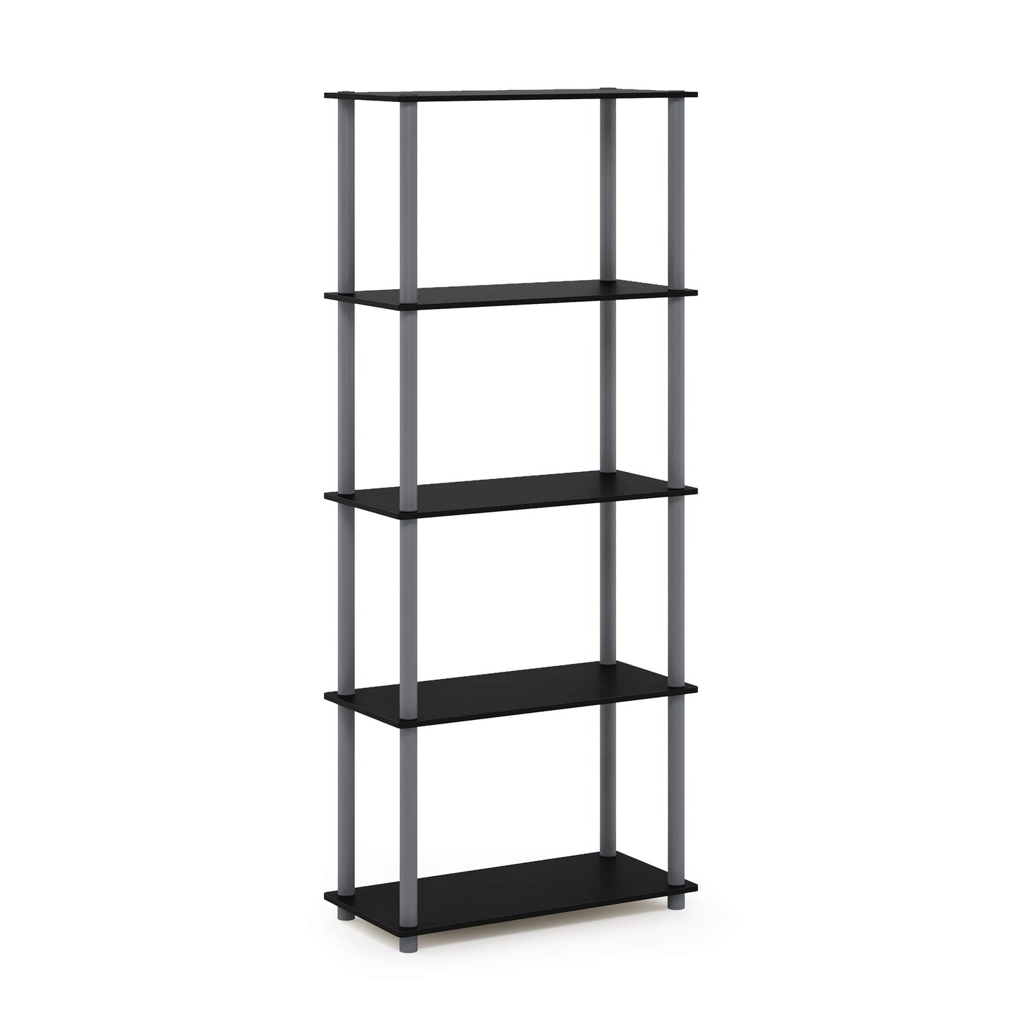 Furinno TURN-N-TUBE Storage Shelves, 5-Tier Book Shelf, Corner Shelf, Toolless Open Shelves, for