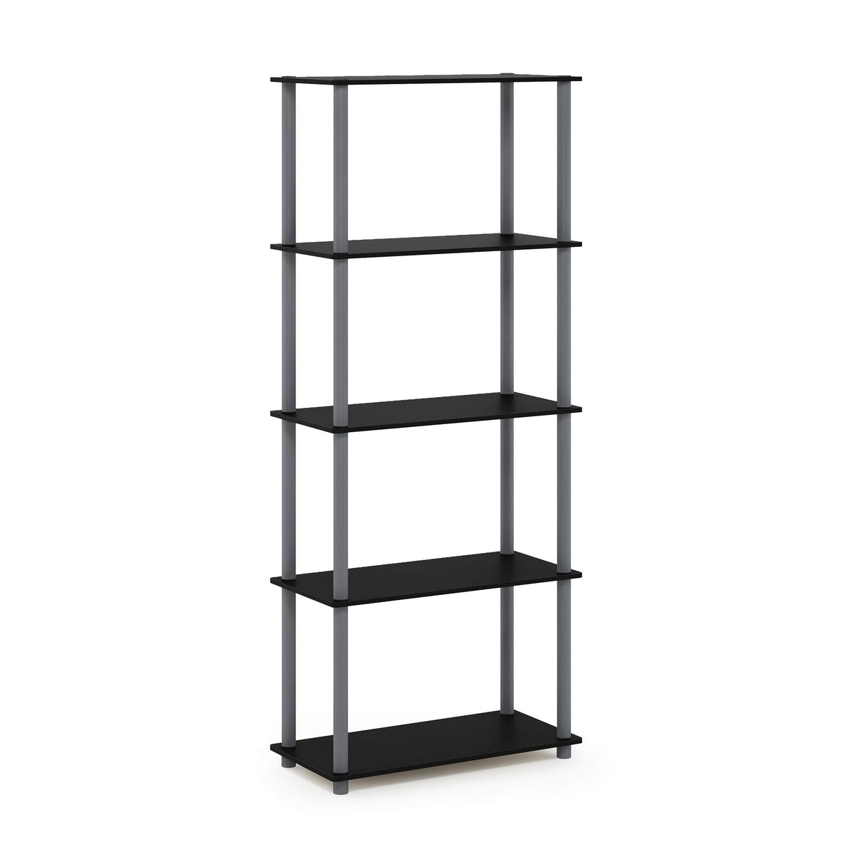 Furinno TURN-N-TUBE Storage Shelves, 5-Tier Book Shelf, Corner Shelf, Toolless Open Shelves, for