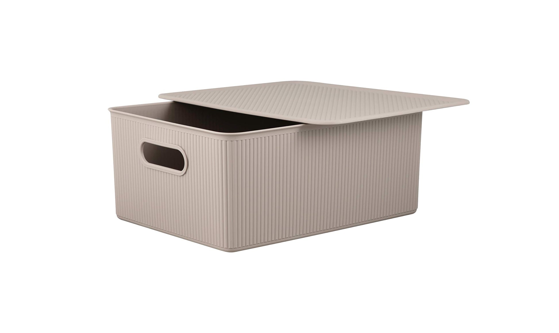 Superio Ribbed Collection - Superio Lid for Decorative Plastic Basket Open Home Storage Bins