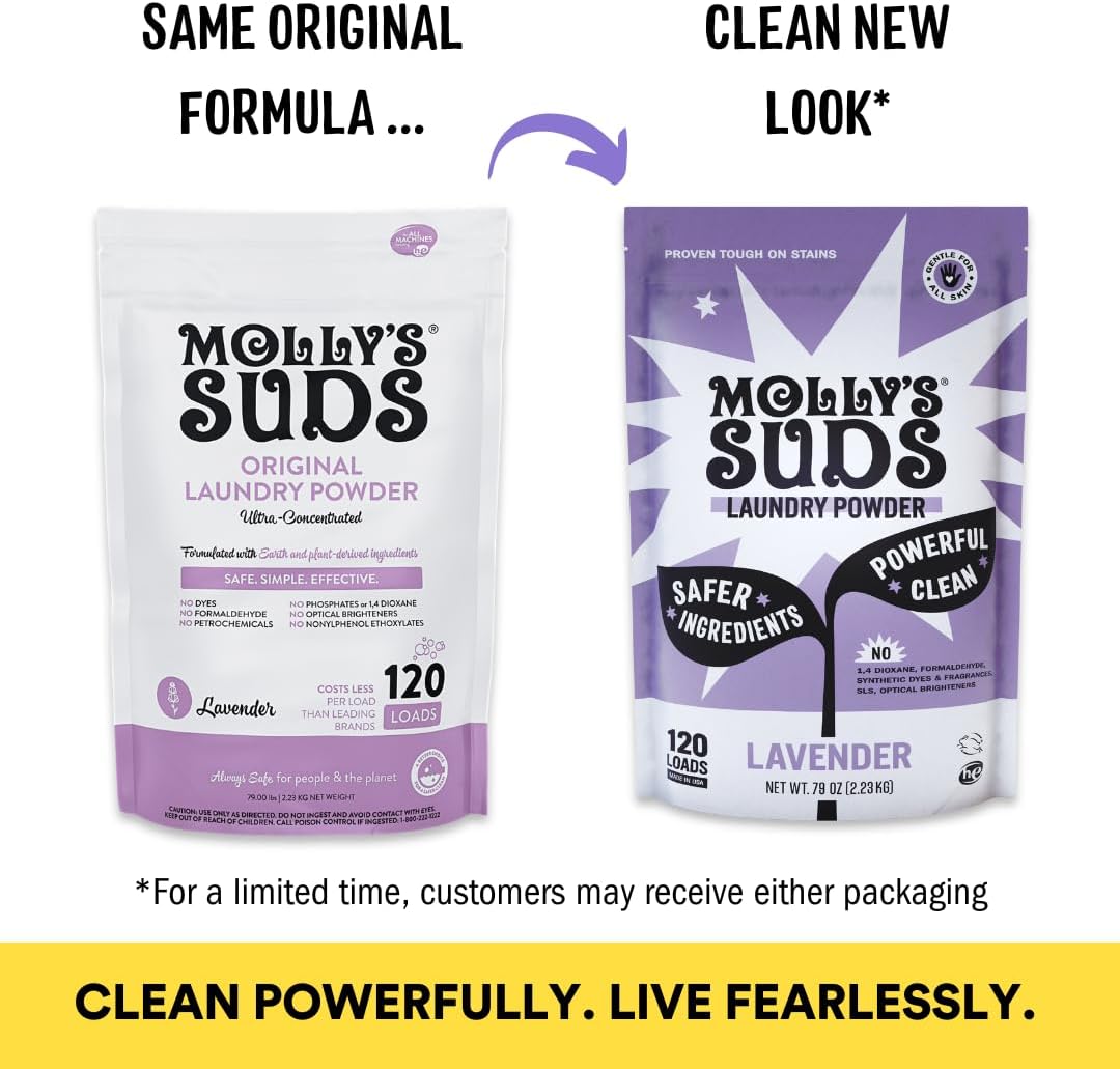 Molly's Suds Original Laundry Detergent Powder | Clean Laundry Detergent Powder for Sensitive Skin