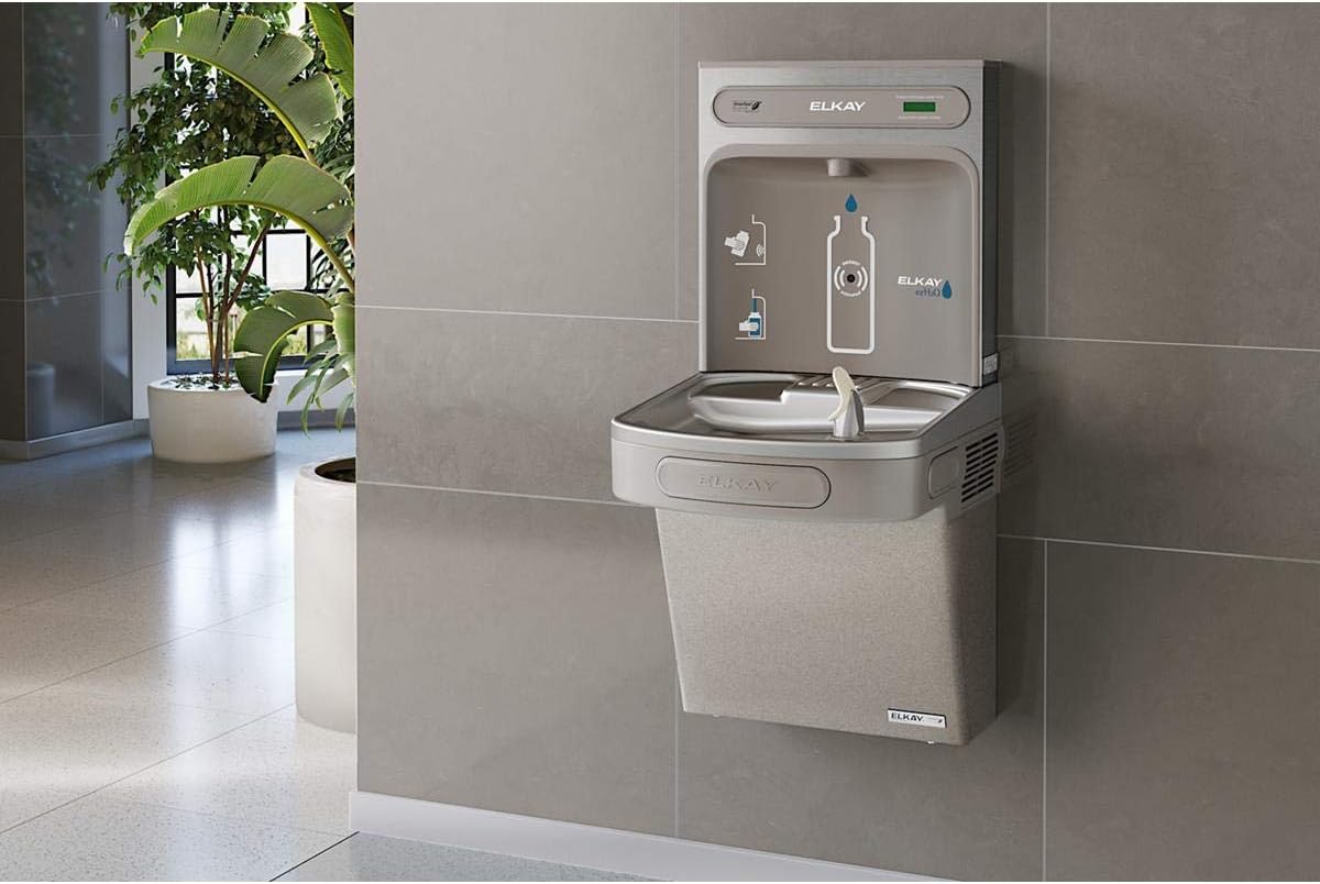 Elkay EZSG8WSK EZH20 18-3/8" Wall Mounted Single Station Hands Free Bottle Filler Combo with Cooler