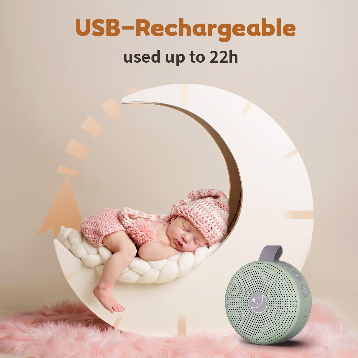 Sound Machine Mini Portable Baby White Noise Machine with 30 Soothing Sounds for Kids Adults
