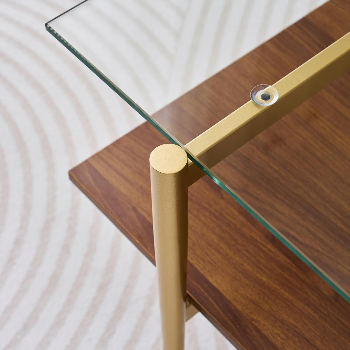Rectangle Coffee Table, Mid-Century Modern Design, L41 W21 x H17, for Living Room, 2-Tier