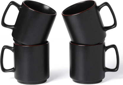famiware Coffee Mugs Set of 4, Nebula 14oz Coffee Mugs, Ceramic Cup Set with Handle for Latte, Tea