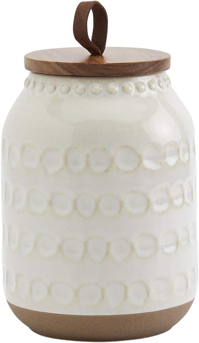 TTU Tabletops Gallery Ceramic Canister Collection- Stoneware Designed Kitchen Storage Embossed