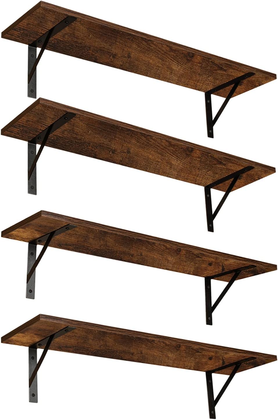 DINZI LVJ Long Wall Shelves, Set of 4, 31.5Inch Wall Mounted Shelves, Extra Large Wall Storage