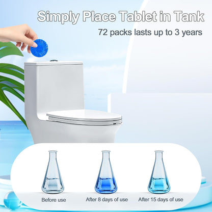 KIISIISO Toilet Bowl Cleaners Tablet 72 PACK, Automatic Toilet Cleaners for Deodorizing &