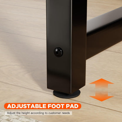 PayLessHere | 32 Inch Computer Desk | Brown | Office Desk with Metal Frame, Adjustable Feet |