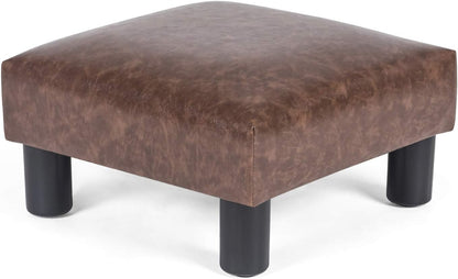 Joveco Small Footstool Ottoman Upholstered PU Leather Square Footrest Ottomans Small Foot Rest for