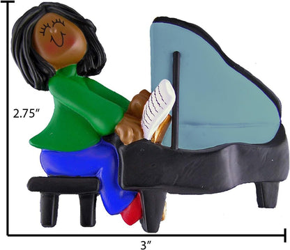 Personalized Grand Piano Ornaments for Christmas Tree 2024 - African American Christmas Ornaments