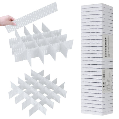walsport 42PCS Adjustable Drawer Dividers Organizer for Kitchen, Bedroom, Dresser, Socks