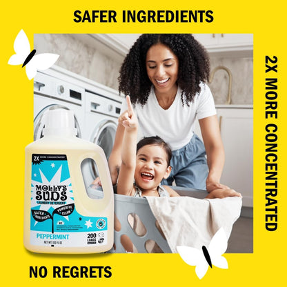 Molly's Suds Liquid Laundry Detergent | Clean Laundry Detergent Soap for Sensitive Skin | 2x