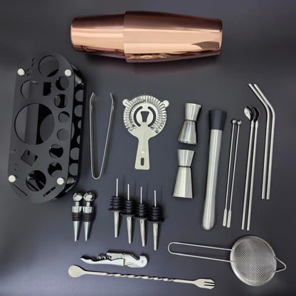22-Piece Cocktail Shaker Set, 25/20oz Bartender Kit, Bartending Stainless Steel Bar Tools Sets for