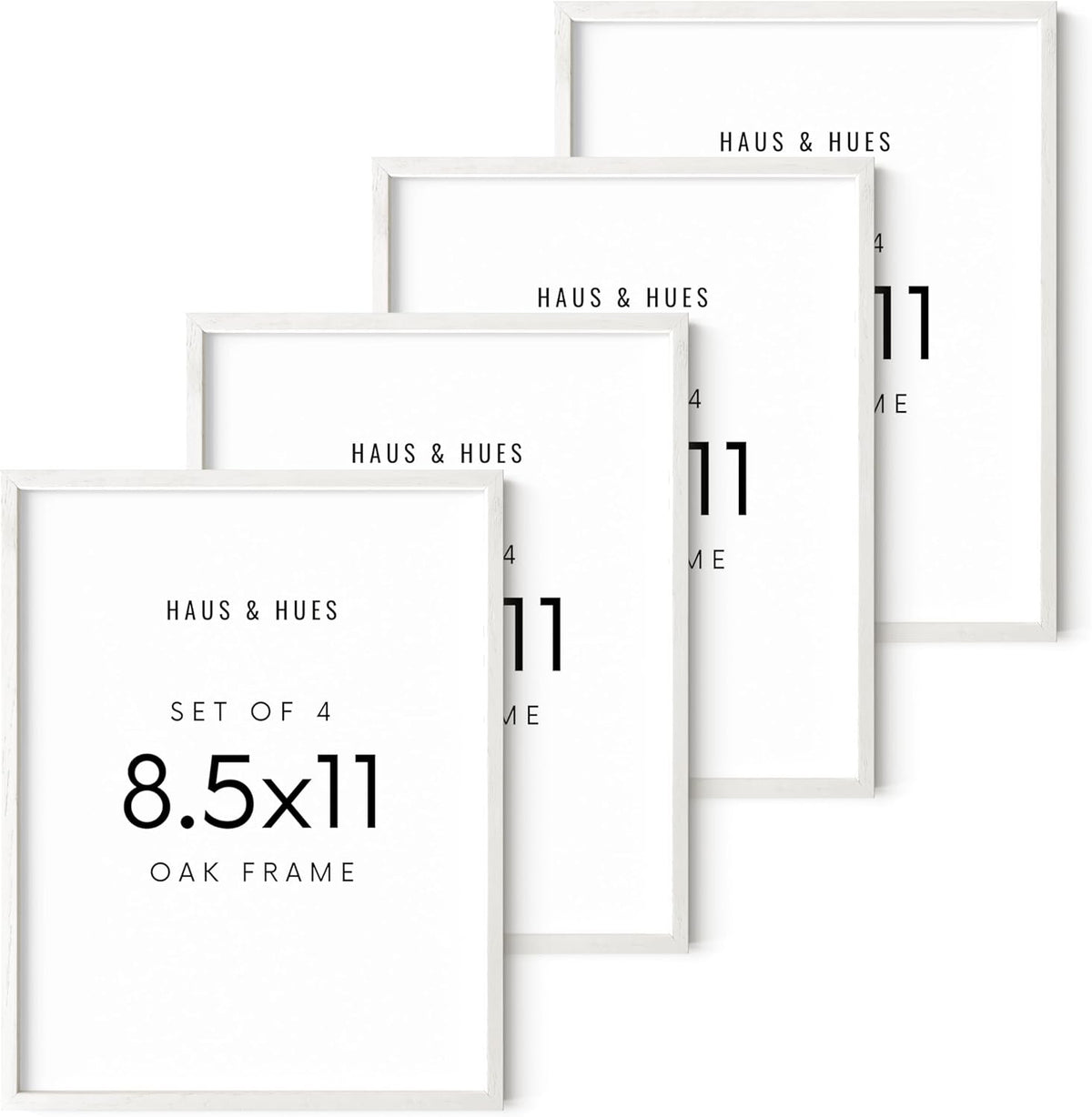 HAUS AND HUES Standalone White Oak Frame Set of 4-8.5x11