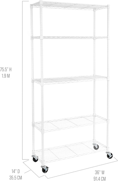 Seville Classics UltraDurable Heavy Duty NSF Solid Steel Wire Rack Storage Unit, Organizer for