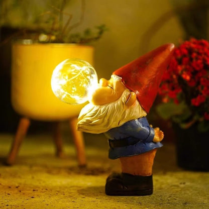 Garden Gnomes Outdoor with LED Solar Light - 11’’Spring Gnomes Decorations for Home/Yard/Patio with