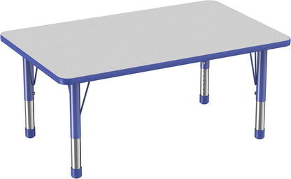 FDP Rectangle Activity School and Classroom Kids Table (30 x 48 inch), Chunky Toddler Legs