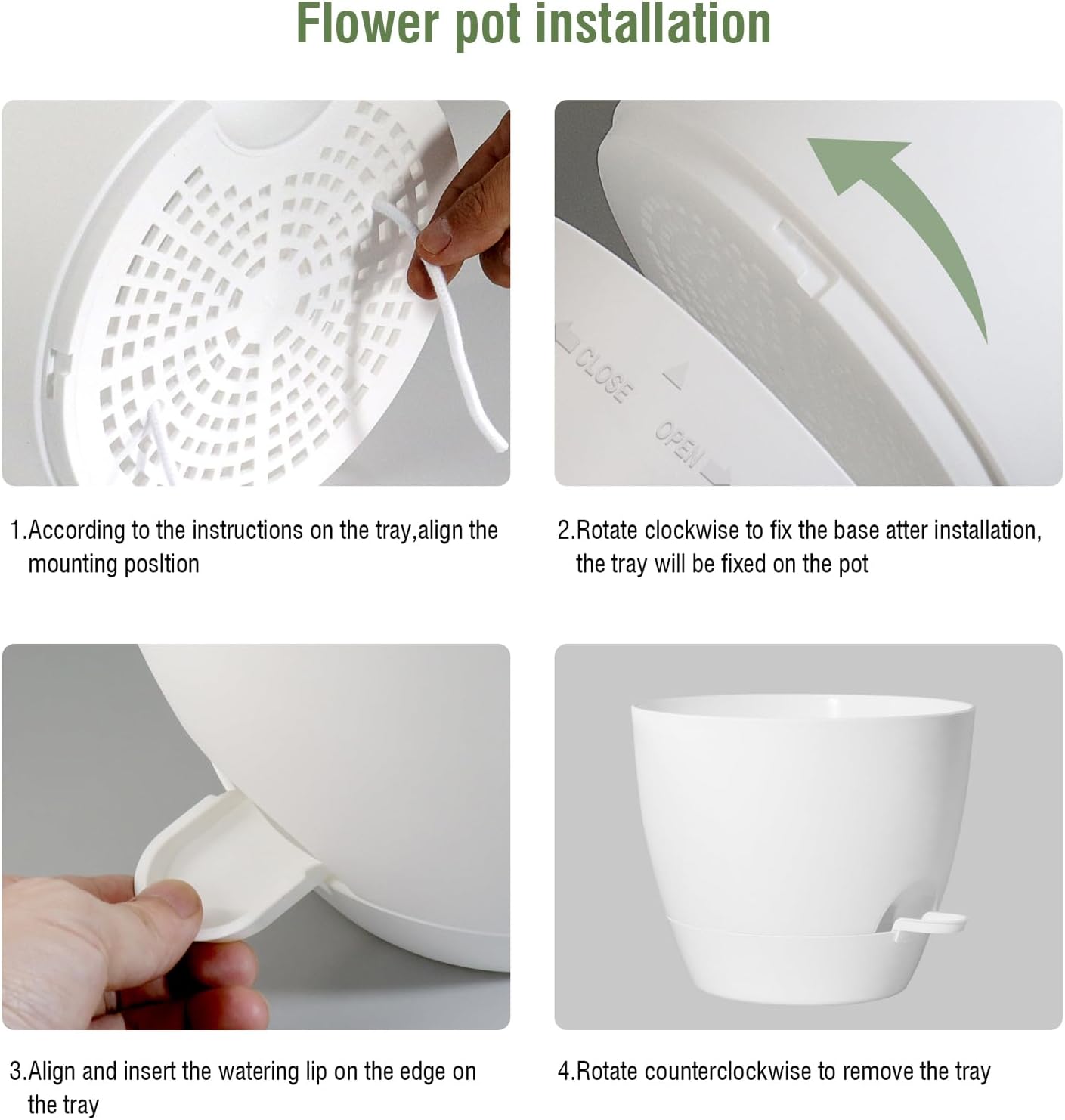12/10/9 inch Large Self Watering Pots, Plant Pots with Mesh Drainage Holes for Indoor Outdoor