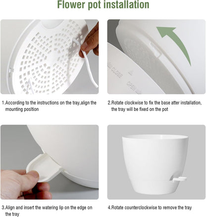 12/10/9 inch Large Self Watering Pots, Plant Pots with Mesh Drainage Holes for Indoor Outdoor