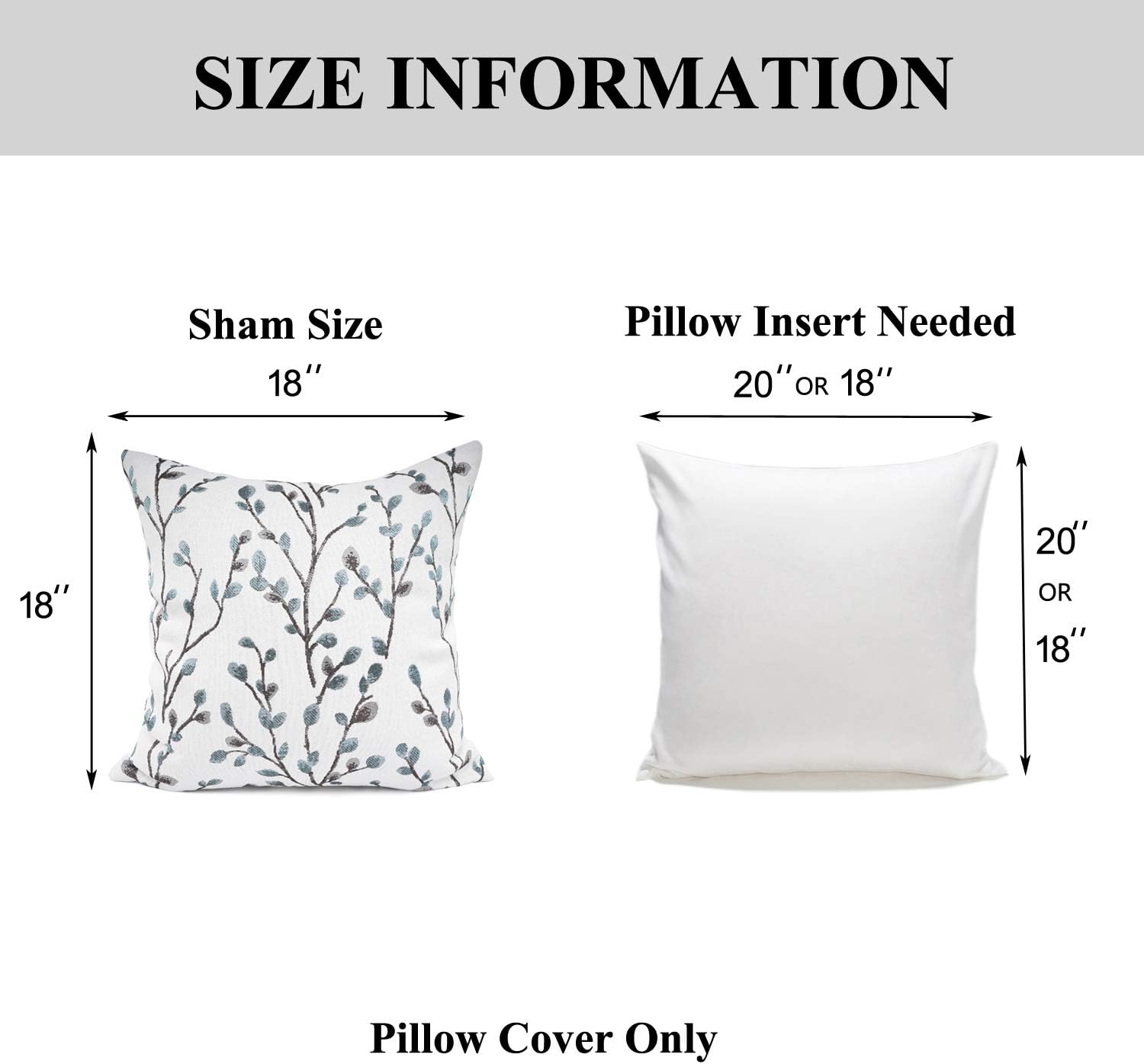 YOUR SMILE Classical Embroidery Jacquard Teal Leaf Pattern Square Decorative Throw Pillow Case