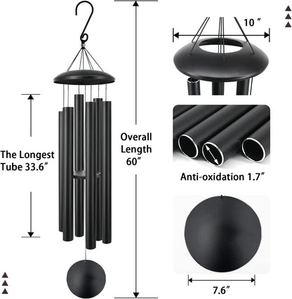 ASTARIN 60" Extra Large Wind Chimes Outside Metal WindChimes with Deep Tone, Outdoor Bass