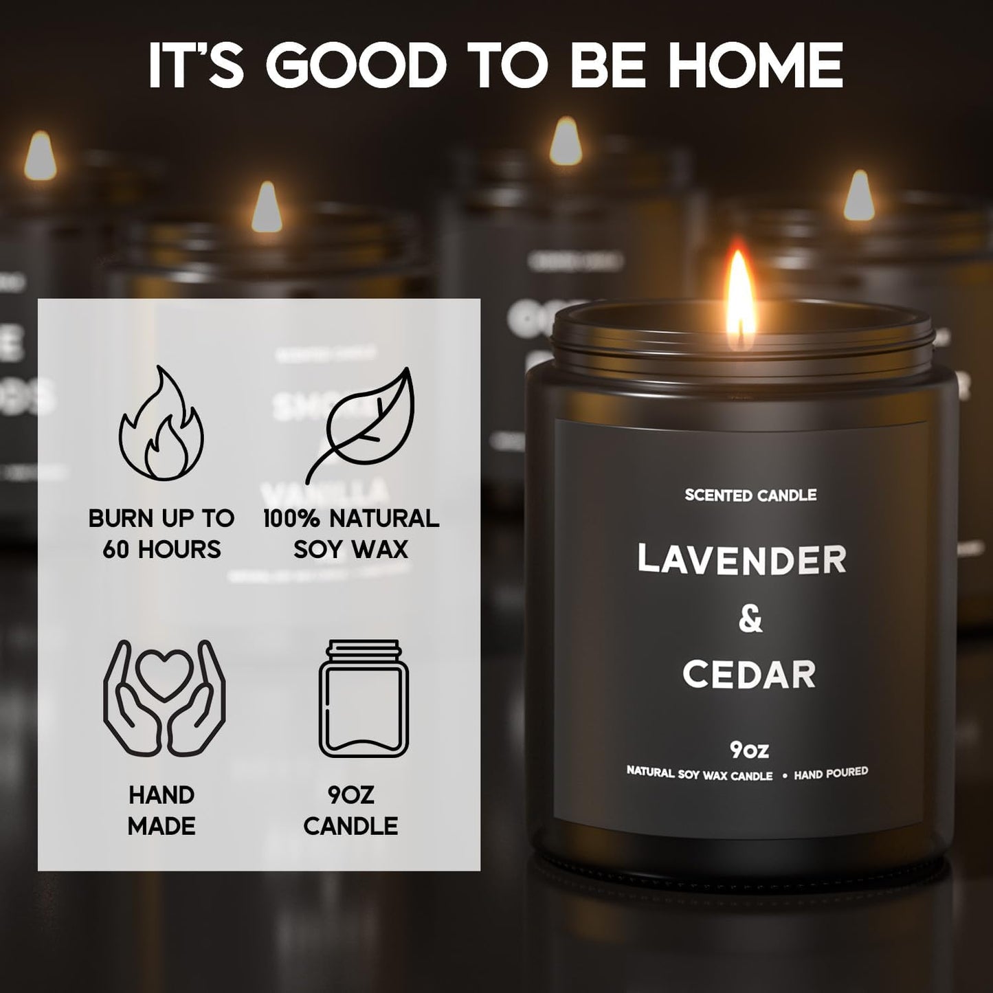 Scented Candles, 9oz×4 Scented Candles for Men, Soy Candle Gifts for Men, Personalized Blessing
