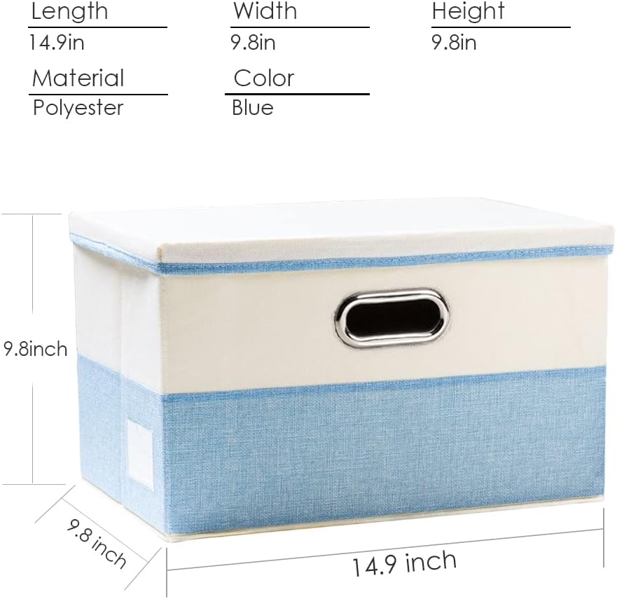 PRANDOM Collapsible Storage Bin with Lid [3-Pack] Fabric Foldable Storage Box Organizer Container